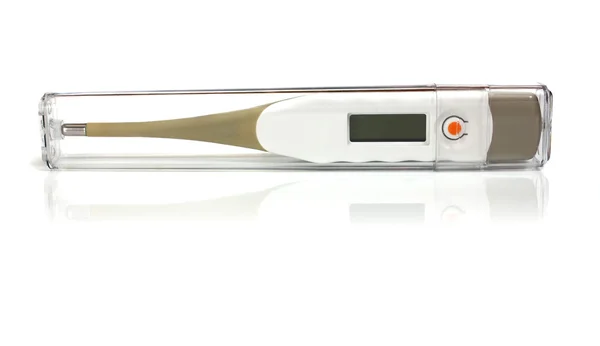Bir transparente halinde elektronik termometre — Stok fotoğraf