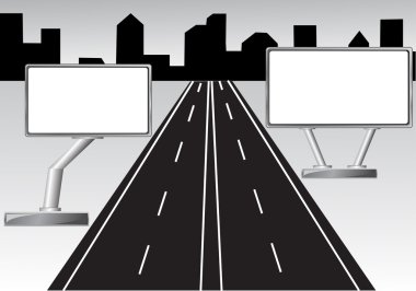 Road and billboard clipart