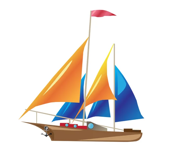 Schiff mit Segeln — Stockvektor