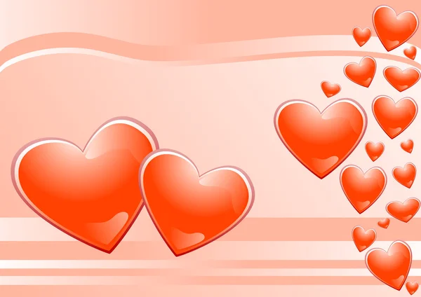 心和粉红色的背景 — 图库矢量图片