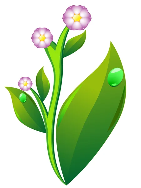 花とポテトの葉 — ストックベクタ
