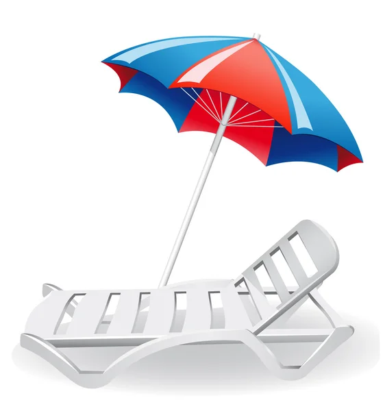 Umdrella parasol en een ligstoel — Stockvector