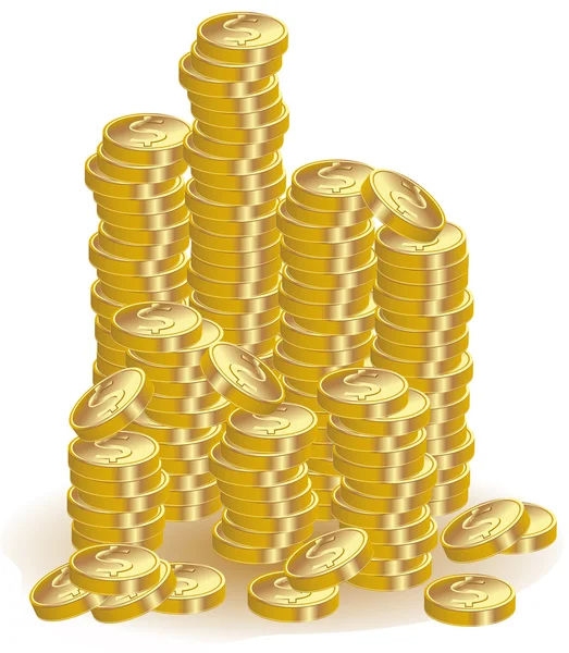 Monete d'oro — Vettoriale Stock