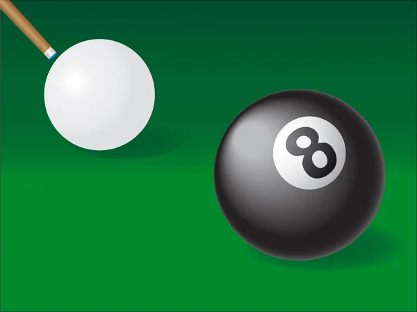 Witte en zwarte bal voor Biljart — Stockvector