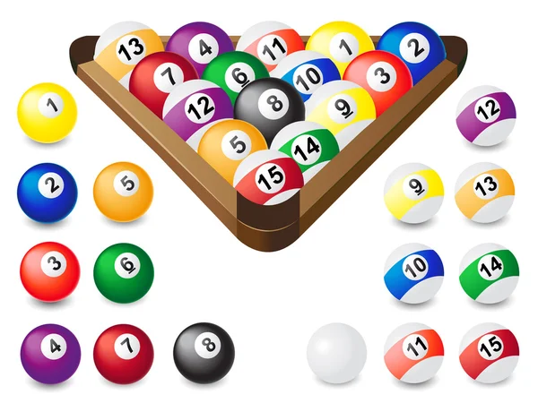 Balls for billiards — Stock Vector