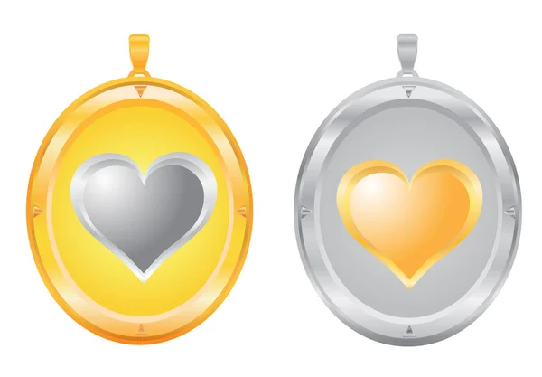 Gold and silver pendants — Stock Photo, Image
