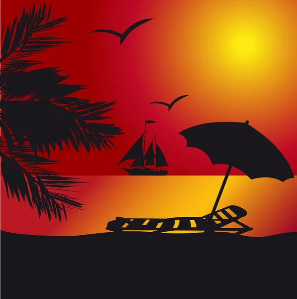 Umdrella 遮阳伞和沙滩椅 — 图库照片