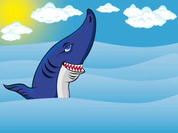 Shark in sea — Stock Vector