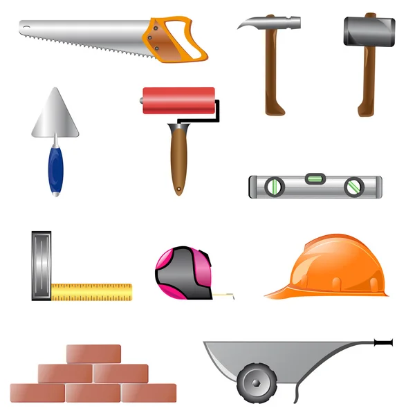Iconos de los instrumentos de construcción — Vector de stock
