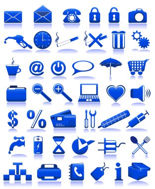 Blue icons clipart
