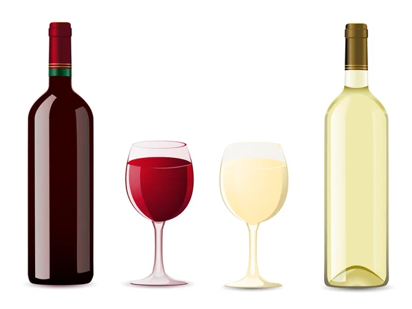 Бутылка белого вина — стоковый вектор
