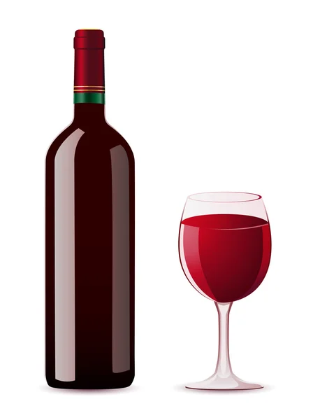 Bouteille avec vin blanc — Image vectorielle