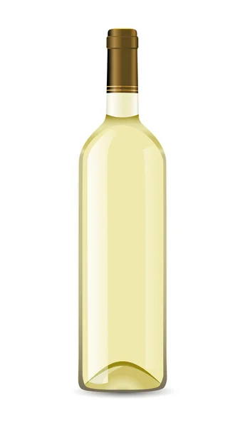 Botol dengan anggur putih - Stok Vektor