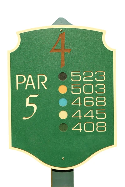 Isolated golf par 5 sign — Stock Photo, Image