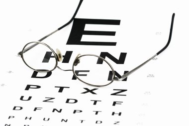 Eye chart with glasses clipart