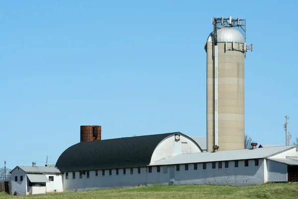 Granero y silo — Foto de Stock