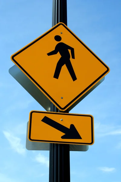 Voetgangers crosswalk teken — Stockfoto
