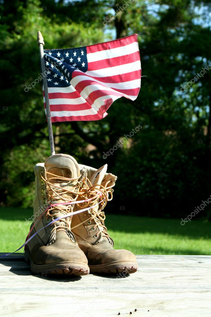 Boots with US flag