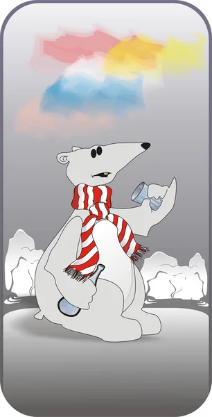 Kutup ayısı votka içiyor