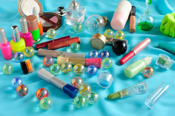 stock image Different cosmetics scattered