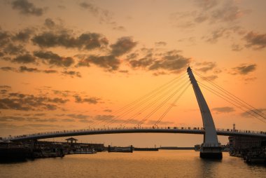 Sunset bridge clipart