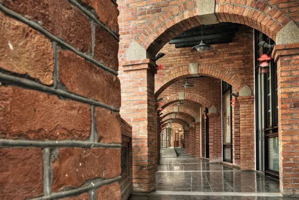 Brick hallway — Stock Photo, Image