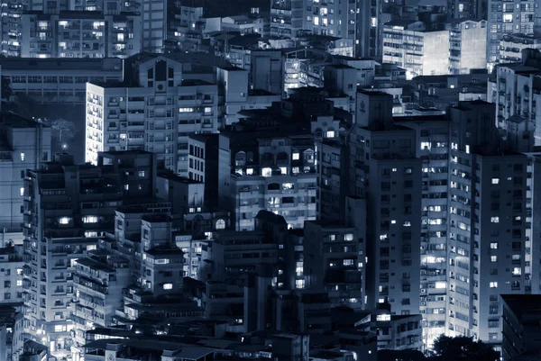 Nachtscène van gebouwen — Stockfoto
