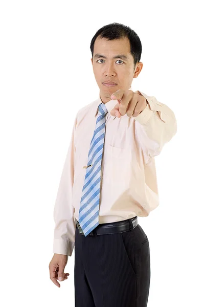 Asiático homem de negócios ponto — Fotografia de Stock