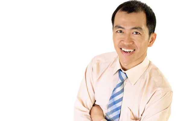 Счастливая улыбка азиатского бизнесмена — стоковое фото