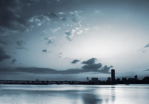 Закат городской пейзаж Тайбэя — стоковое фото
