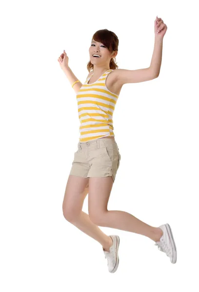 Chica feliz saltando —  Fotos de Stock