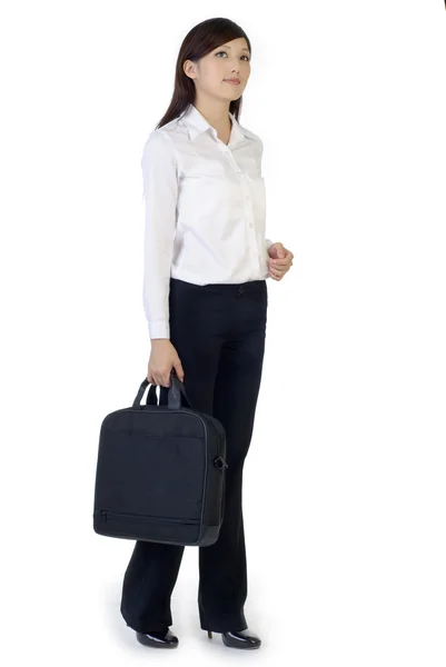 Donna d'affari con valigetta — Foto Stock