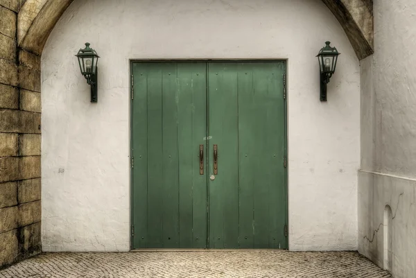 Zöld ajtó — Stock Fotó