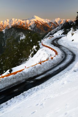 Winter road with snow clipart