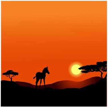 Africa sunset background clipart