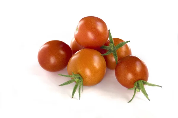 Pomodori allegri isolati su bianco — Foto Stock
