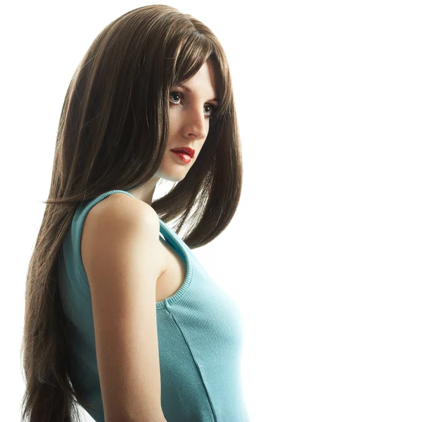 Porträt der jungen sexuellen Frau mit kastanienfarbenen Haaren — Stockfoto