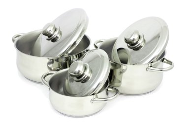 Stainless steel pans clipart