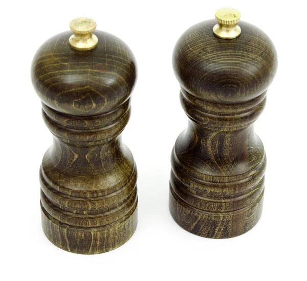 Drewniane saltcellar i pepperbox — Zdjęcie stockowe