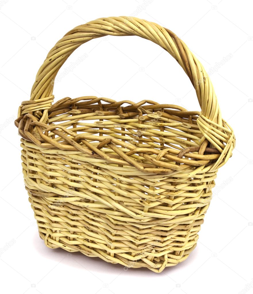 Basket in wattled from willow rods