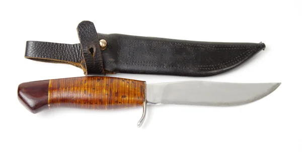 stock image Old hunting knife with sheath