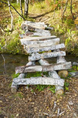 Bridge through a stream clipart