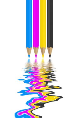 Cmyk pencils clipart