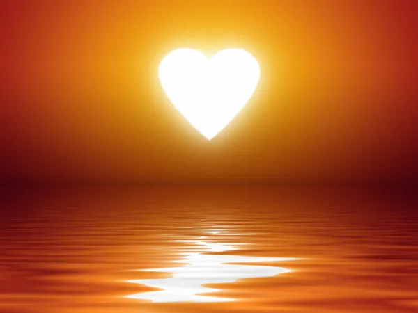 Forma del corazón puesta del sol — Foto de Stock