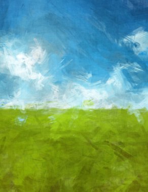 Blue green abtsract landscape clipart