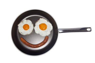 Saucepan with eggs clipart