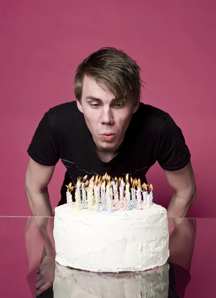 Blowing out candles — Stock Photo, Image