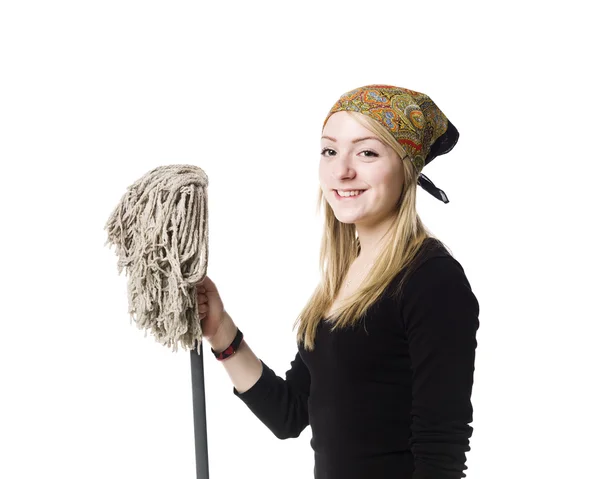 Senhora da limpeza — Fotografia de Stock