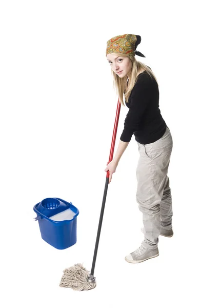 Senhora da limpeza — Fotografia de Stock