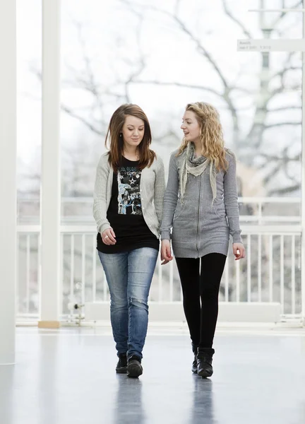 걸어 다니는 두 소녀 — 스톡 사진